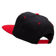 Flag Pattern Soda Embroidered Wool Blend 2 Tone Classic Snapback - Black-Red OSFM