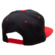 Flag Pattern Soda Embroidered Wool Blend 2 Tone Classic Snapback - Black-Red OSFM