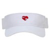 Hand Heart Embroidered Cotton Twill Sun Visor - White OSFM