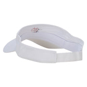 Hand Heart Embroidered Cotton Twill Sun Visor - White OSFM