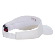 Hand Heart Embroidered Cotton Twill Sun Visor - White OSFM