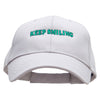 Keep Smiling Embroidered Low Profile Structured  Cap - Grey OSFM