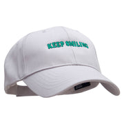 Keep Smiling Embroidered Low Profile Structured  Cap - Grey OSFM