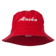 Alaska Embroidered Pigment Dyed Bucket Hat