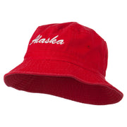 Alaska Embroidered Pigment Dyed Bucket Hat