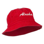 Alaska Embroidered Pigment Dyed Bucket Hat