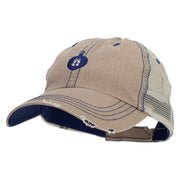 Present Ornament Embroidered Low Profile Special Cotton Mesh Cap - Khaki OSFM