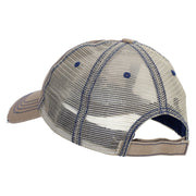 Present Ornament Embroidered Low Profile Special Cotton Mesh Cap - Khaki OSFM