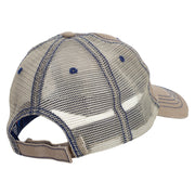 Present Ornament Embroidered Low Profile Special Cotton Mesh Cap - Khaki OSFM