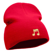 Beamed 16th Note Embroidered Short Beanie