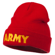 Army Embroidered Long Knitted Beanie