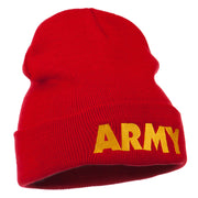 Army Embroidered Long Knitted Beanie