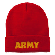 Army Embroidered Long Knitted Beanie