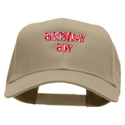 Birthday Boy Embroidered Solid Cotton Twill Pro Style Cap - Khaki OSFM