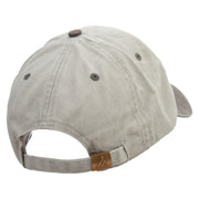 Two Gesture with FIngers Embroidered Pigment Dyed Wash Cap - Beige-Brown OSFM