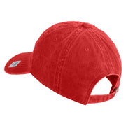 US Marine Corps Retired Design Embroidered Washed Solid Pigment Dyed Cotton Twill Brass Buckle Cap - Red OSFM
