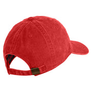 US Marine Corps Retired Design Embroidered Washed Solid Pigment Dyed Cotton Twill Brass Buckle Cap - Red OSFM