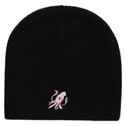 Squid Embroidered 8 Inch Short Beanie - Black OSFM