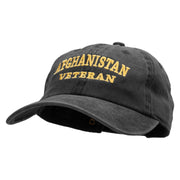 Afghanistan Veteran Embroidered Washed Cotton Brass Buckle Cap