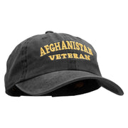 Afghanistan Veteran Embroidered Washed Cotton Brass Buckle Cap