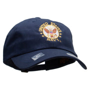 Officially Licensed United States Navy Circle Emblem Unstructured Low Profile 6 panel Cotton Cap - Navy OSFM