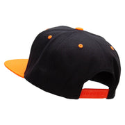 Flag Pattern Soda Embroidered Wool Blend 2 Tone Classic Snapback - Black-Orange OSFM