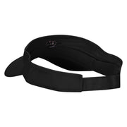 Hand Heart Embroidered Cotton Twill Sun Visor - Black OSFM