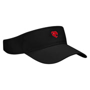 Hand Heart Embroidered Cotton Twill Sun Visor - Black OSFM