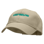 Keep Smiling Embroidered Low Profile Structured  Cap - Khaki OSFM