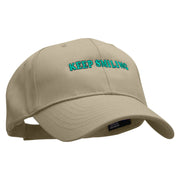 Keep Smiling Embroidered Low Profile Structured  Cap - Khaki OSFM