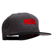 Punk Embroidered Two Tone Superior Cotton Twill Flat Bill Snapback Cap - Black-Charcoal OSFM