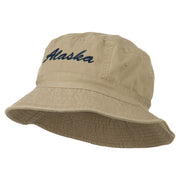 Alaska Embroidered Pigment Dyed Bucket Hat