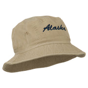 Alaska Embroidered Pigment Dyed Bucket Hat