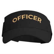 Officer Embroidered Cotton Twill Sun Visor - Black OSFM