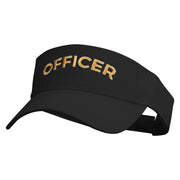 Officer Embroidered Cotton Twill Sun Visor - Black OSFM