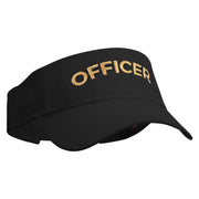 Officer Embroidered Cotton Twill Sun Visor - Black OSFM