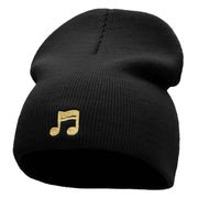 Beamed 16th Note Embroidered Short Beanie