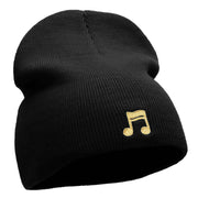 Beamed 16th Note Embroidered Short Beanie