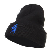 Antelope Emblem Embroidered Long Beanie