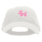 Balloon Animal Embroidered Garment Washed Cotton Twill Cap - White OSFM