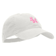 Balloon Animal Embroidered Garment Washed Cotton Twill Cap - White OSFM