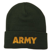 Army Embroidered Long Knitted Beanie