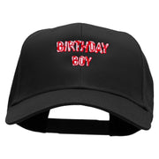 Birthday Boy Embroidered Solid Cotton Twill Pro Style Cap - Black OSFM