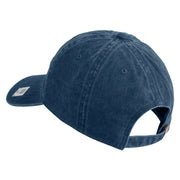 US Marine Corps Retired Design Embroidered Washed Solid Pigment Dyed Cotton Twill Brass Buckle Cap - Navy OSFM