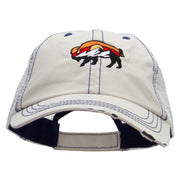 Bison And Mountains Embroidered Low Profile Special Cotton Mesh Cap - Putty OSFM