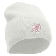 Squid Embroidered 8 Inch Short Beanie