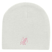 Squid Embroidered 8 Inch Short Beanie