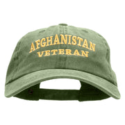 Afghanistan Veteran Embroidered Washed Cotton Brass Buckle Cap