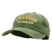 Afghanistan Veteran Embroidered Washed Cotton Brass Buckle Cap