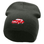 Old School Car Embroidered 8 Inch Short Beanie - Dk-Grey OSFM